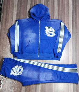 ชุดวอร์มเสื้อแจ็กเก็ตมีฮู้ดและกางเกงคาร์โก้พร้อมฮู้ดผ้าเกล็ดปลาหนาแบบ600GSM ออกแบบได้ตามต้องการ - Product Image 6