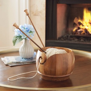 Cuencos de madera artesanales para hilo, organizador de cuencos de lana de madera de estilo personalizado, accesorios de ganchillo para tejer - Product Image 5
