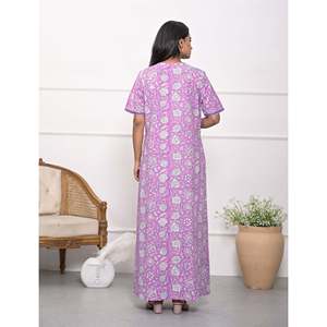 Camisón Rosa Jaal Cómodo, 100% Algodón, Popelina Suave, Cierre con Botones y Cordón, Logotipo Personalizado ODM, Ropa de Dormir, Talla XS - Product Image 5