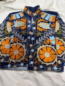 Chaqueta Suzani de algodón bordada a mano más vendida, Chaqueta corta Suzani para mujer, abrigo Unisex, chaqueta de invierno - Product Image 3