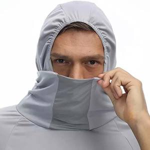 Chemises de pêche à manches longues pour hommes avec logo personnalisé, protection solaire, séchage rapide, avec masque, 100% coton polyester, sweats à capuche de pêche - Product Image 4