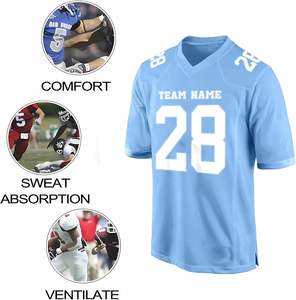 Camiseta de fútbol americano sublimada personalizada para todas las edades transpirable con nombres de jugadores personalizados números mangas cortas impresas - Product Image 3