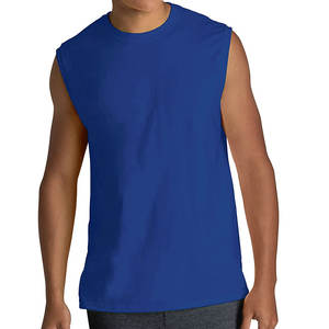 Débardeurs pour hommes 100% coton couleur unie respirant hauts sans manches mince décontracté gymnastique course confortable débardeurs pour hommes - Product Image 3