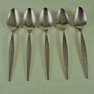 Ensemble de couverts rétro en acier inoxydable, argenterie, vaisselle et cuillère à dessert, ensemble de 6 ustensiles de cuisine, cuillère pour les fêtes - Product Image 2