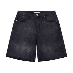 Short de jogging en jean avec strass personnalisé pour hommes Short en jean élégant orné Premium Streetwear Service OEM de mode d'été - Product Image 5