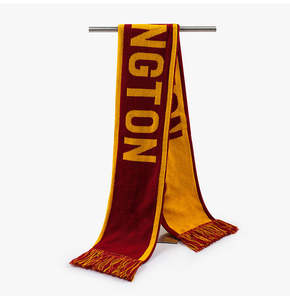 customized design sportswear sustainable <b>scarves</b> 100 percent <b>knitted</b> fans <b>scarf</b> double sided football scarfs oem services trendy - Product Image 3