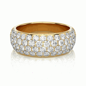 Round Cut Pave Set Diamond Wedding Band For Women - Product Image 2