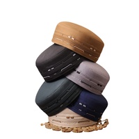 Nuevo diseño redondo diseño personalizado estampado sombrero cabeza desgaste moda elegante árabe islámico gorras sombreros algodón Namaz gorras