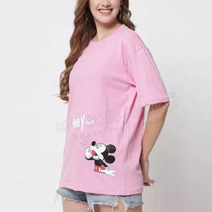 Camisetas extragrandes de algodón personalizadas para mujer, Camiseta extragrande de manga corta con ajuste holgado a precio de fábrica para mujer - Product Image 5