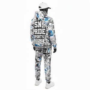 Nouveau style d'hiver, ensembles de survêtement décontractés pour hommes à capuche, solides, sur mesure, de haute qualité, 100% coton, confortables, broderie respirante - Product Image 2