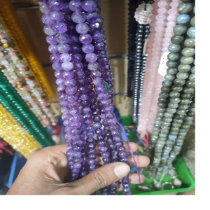 Cuentas facetadas de amatista hechas a medida, de tamaño 6mm, adecuadas para diseñadores de joyería y Tiendas de Cuentas para reventa - Product Image 1