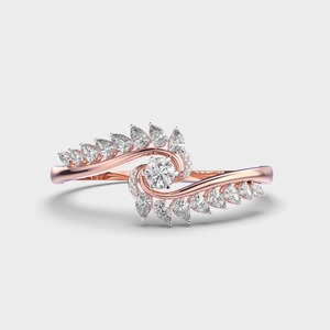 IGI Certified Lab Grown Round & Pear Diamond Floral Swirl Bangle Bracelet in 9K Yellow / White / Rose Gold - Product Image 5