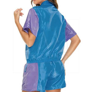 Ensembles de shorts coupe-vent pour femmes élégantes 100% ensembles de shorts deux pièces en tissu polyester avec marque de distributeur - Product Image 4