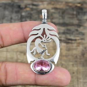 Quartz rose pierres précieuses bijoux pour femmes argent Boho Style pendentif bijoux 925 argent Sterling tendance pendentif fait main cadeau pour - Product Image 3