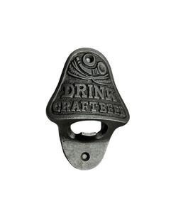 Decorative wall mounted metal bottle opener with premium antique finished ideal for farmhouse kitchen or <b>man</b> cave decor - Product Image 1