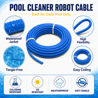 DERUL DERUL-PCC Cable de cobre impermeable para robot limpiador de piscinas, 3/4 núcleos |   Chaqueta de TPU Resistente al Cloro y a los Rayos UV |   PE sin Enredos