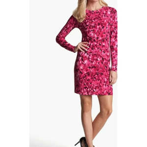 Vestido Tubo con Estampado Floral para Mujer Michael Kors, Color Rosa Tedo, Talla Mediana, con Volantes, Cintura Imperio, Logotipo Personalizable, para Uso Diario - Product Image 1