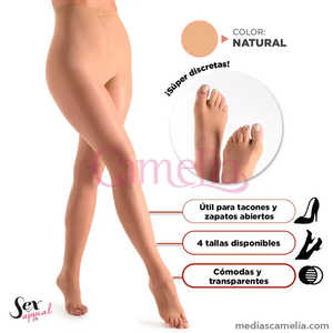 Pantimedias para Mujer con Punta Descubierta Mod. Medias de red opacas transparentes con patrones, de material de elastano, con estribo, tallas disponibles - Product Image 4