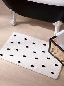 100% pur coton tapis de bain Super doux en peluche absorbant blanc réversible à la main poids lourd Construction maison hôtel par ITHL - Product Image 2