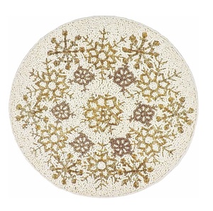 Sets de table vintage écologiques en perles 100% faits à la main durables personnalisables de forme ronde pour la décoration de mariage à domicile - Product Image 2