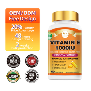 Cápsulas Blandas de Vitamina E DUOZI 1000UI, 60 Unidades, Sin GMO, Sin Gluten, Suplemento Antioxidante para Piel, Cabello y Uñas - Product Image 3