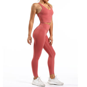 Meilleur prix bas pour ensemble de sport 2 pièces pour femme, vêtements de fitness sans couture, ensemble de yoga, le plus vendu, léger, séchage rapide, respirant - Product Image 3