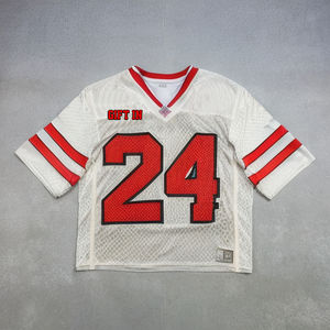 SPORTSWORLD fábrica personalizada hombre recortada de gran tamaño Vintage Streetwear deportes Retro americano Boxy malla camiseta fútbol - Product Image 1