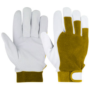 Guantes DE SEGURIDAD reflectantes de alto rendimiento Guantes de trabajo de jardinería de construcción de cuero de grano de cabra resistentes Protección de manos - Product Image 5
