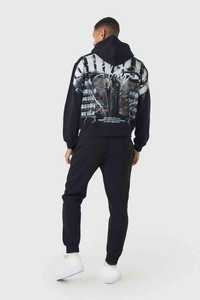 Sudadera con Capucha y Pantalones Jogger de Dos Piezas con Estampado Gráfico Personalizado Y2K, Estilo Urbano Profesional para Hombre y Mujer - Product Image 2