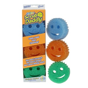 Éponges de cuisine Colors Scrub Daddy non abrasives, lot de 3, éponge en mousse sensible à la température, résistante aux odeurs, pour le nettoyage de la vaisselle - Product Image 3