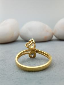 Joyería fina 10K Oro amarillo sólido Corazón y piedra redonda Anillo de compromiso de diamantes 2,5 CT Anillo de boda de moissanita blanca - Product Image 4