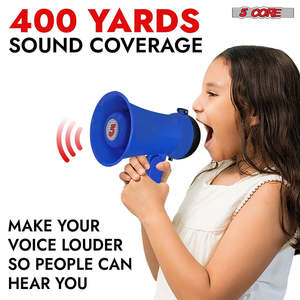 Mégaphone 5Core 15W, haut-parleur PA pour enfants avec portée de 400 yards, sirène, léger, puissant, mini mégaphone - Product Image 3