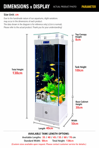 <span class=keywords><strong>Acquario</strong></span> Personalizzato Alto Grande Vetro Ultra Trasparente Con Filtro Luce LED Pompa Asta Riscaldante Casa Ufficio - Product Image 4
