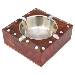 Cenicero de Madera Maciza Pulida Estilo Antiguo Personalizado con Cuatro Ranuras y Tallado para Decoración del Hogar - Product Image 3