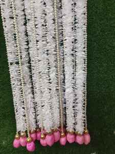 Artificial Jasmine Flower &<b>Pearl</b> Curtain with <b>Lotus</b> Buds Wedding Backdrop Floral Garland Hanging Decor Stage Christmas Pack of20 - Product Image 5