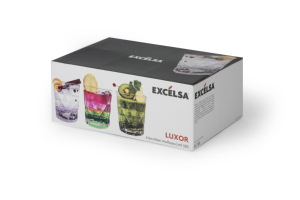 Juego de 6 Vasos Transparentes de Vidrio Resistente de 345 ml para Agua, Jugo y Cócteles, Diseño Clásico y Elegante, Luxor by Excelsa - Product Image 6