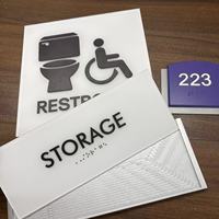 Letrero de Accesibilidad Táctil y Braille ADA Personalizado al por Mayor, Letrero Acrílico con Texto en Relieve para Hotel, Oficina, Baño, Número de Habitación