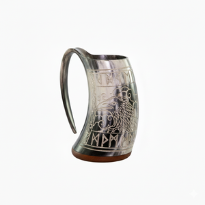 Taza de Cuerno de Búfalo Hecha a Mano, Estilo Vikingo, para Cerveza, Sidra, Café - Product Image 5