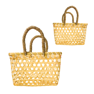 ตะกร้าของขวัญทำจากไม้ไผ่ธรรมชาติหญ้าทะเลสวยงามเหมาะสำหรับทุกโอกาส - Product Image 1