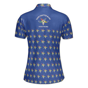 Ordre OES personnalisé de l'étoile de l'Est maçonnique multicolore femmes Polo chemise de haute qualité sur mesure à manches courtes polos - Product Image 3