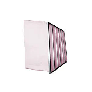 Cleanroom-M5 M6 F7 F8 F9 G4 Quality New Synthetic Fiber (24x24x25inch) F7 6 POCKET HVAC AHU Medium Pura Pak Home Air Filter