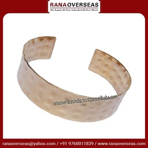 Handmade Hammered Brass <b>Bracelet</b> <b>Adjustable</b> Open Cuff <b>Bracelet</b> for Men Women Textured Stylish Jewelry - Product Image 6