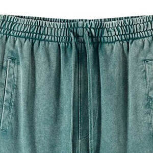 Men's New Style Acid Washed 100% Cotton Sweatpants <b>Elastic</b> <b>Waistband</b> Closure Flat Front with Elasticated Drawstring - Product Image 5