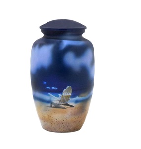Silla de playa Recuerdos Metal Adulto Urna Suministros funerarios Recuerdo Memorial Cenizas Urna con diseño de impresión - Product Image 1