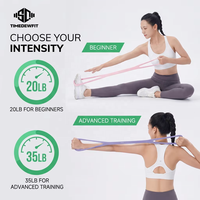 Bandas de Resistencia Multifuncionales en Forma de 8, Bandas Elásticas de Ejercicio para Entrenamiento de Brazos, Espalda y Pecho, Yoga, Pilates