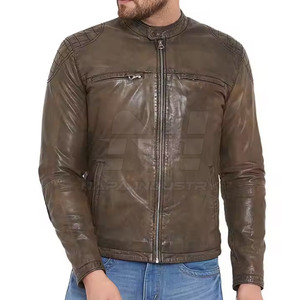 Custom Made Men's Coated <b>Winter</b> <b>Leather</b> <b>Jacket</b>-High Quality Eco-Friendly Casual Front Logo - Product Image 2