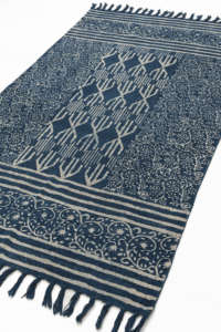 Alfombras peludas Dhurrie de algodón 100% hechas a mano indias, alfombra sintética suave y sedosa antideslizante para dormitorio, sala de estar, estilo bohemio - Product Image 2