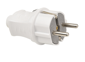 Prise mâle 16A avec mise à la terre, type Schuko F, prise d'alimentation 250V, blanc noir - Product Image 2