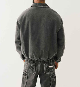 Veste en jean d'hiver personnalisée avec logo OEM, motif lettres, streetwear décontracté de haute qualité pour hommes – Grande Vente - Product Image 4