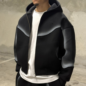 High Quality Custom Cotton Polyester Zipper Tracksuit Sweat suit Acid Wash Hoodie and <b>Sweatpants</b> <b>Set</b> - Product Image 4